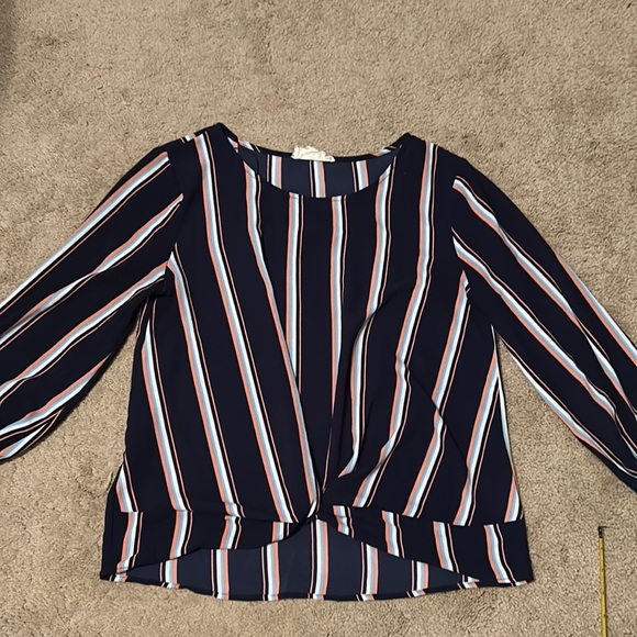 Pink Republic Navy Blue Front Knot Shirt Size M - Picture 7 of 13